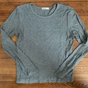 Marine Layer Lexi Rib Crew Long Sleeve, Gray, L